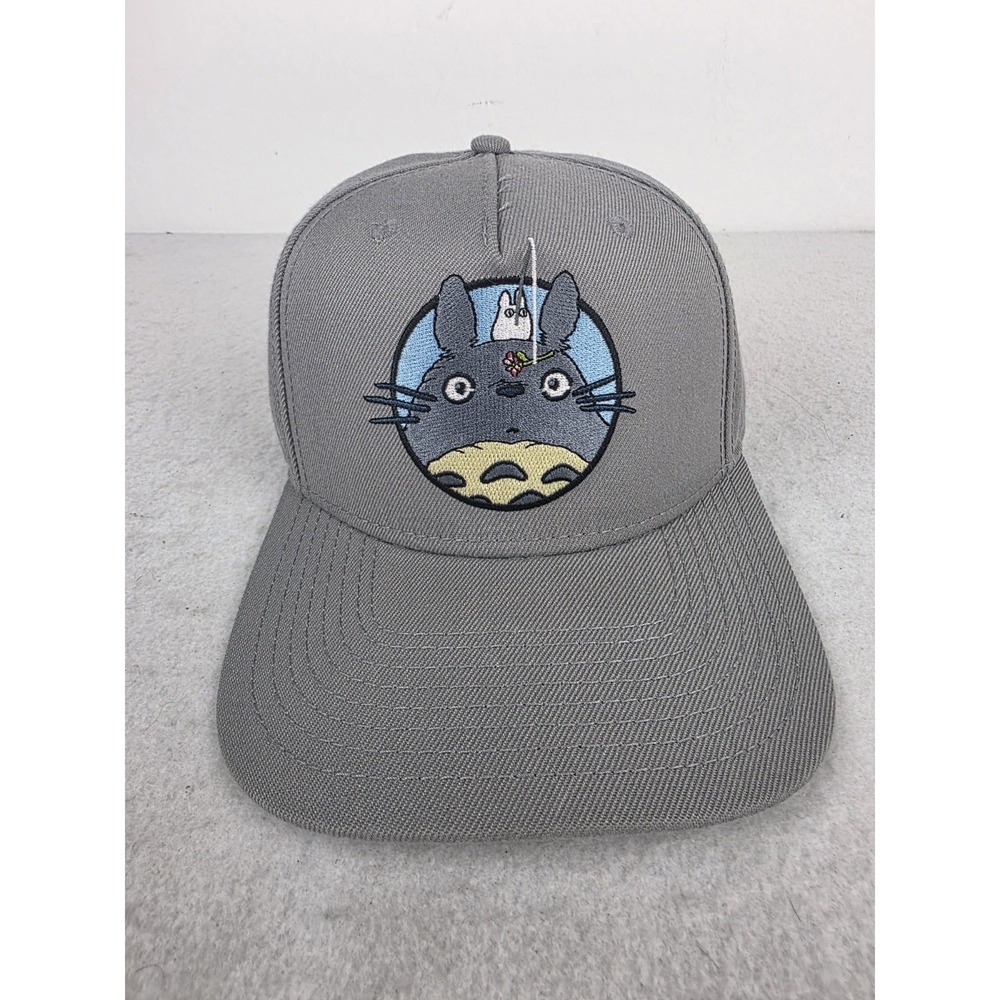 My Neighbor Totoro Face Studio Ghibli Embroidered Snapback Wool Hat Gray
